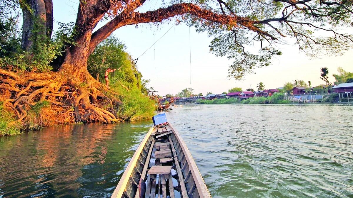 Start your historical journey with Don Khong’s vibrant glow